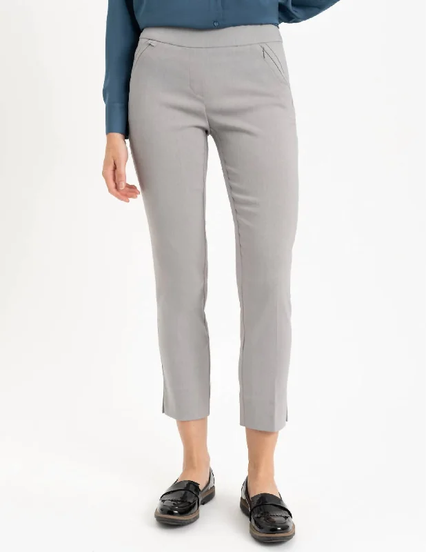 Women’s capri pants for summer outfits -Ladies Woven Pants In Heather Silver