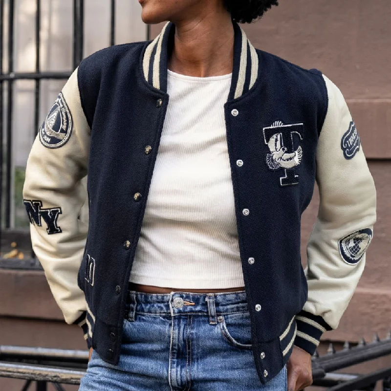 Women’s fleece jackets for outdoor warmth -Varsity Jacket | Navy 10 Year