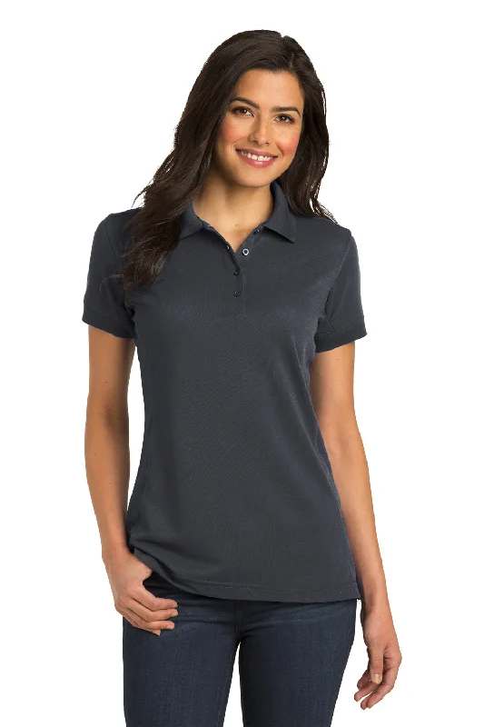 Women’s thermal tops for cold weather -Port Authority Womens 5-in-1 Performance Moisture Wicking Short Sleeve Polo Shirt - Slate Grey - Closeout