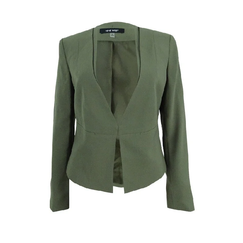 Women’s sporty jackets for active wear -Nine West Women's Crepe Kiss-Front Blazer