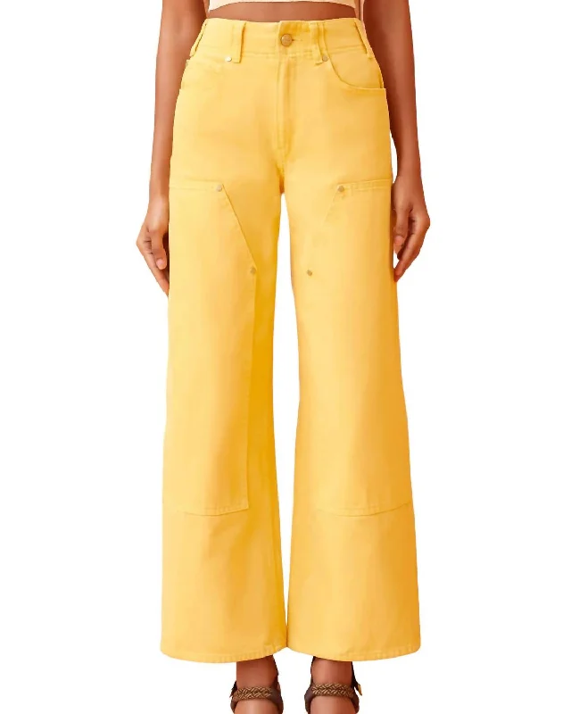 Women’s flare pants for retro-inspired style -Olympia Jean In Dandelion Wash