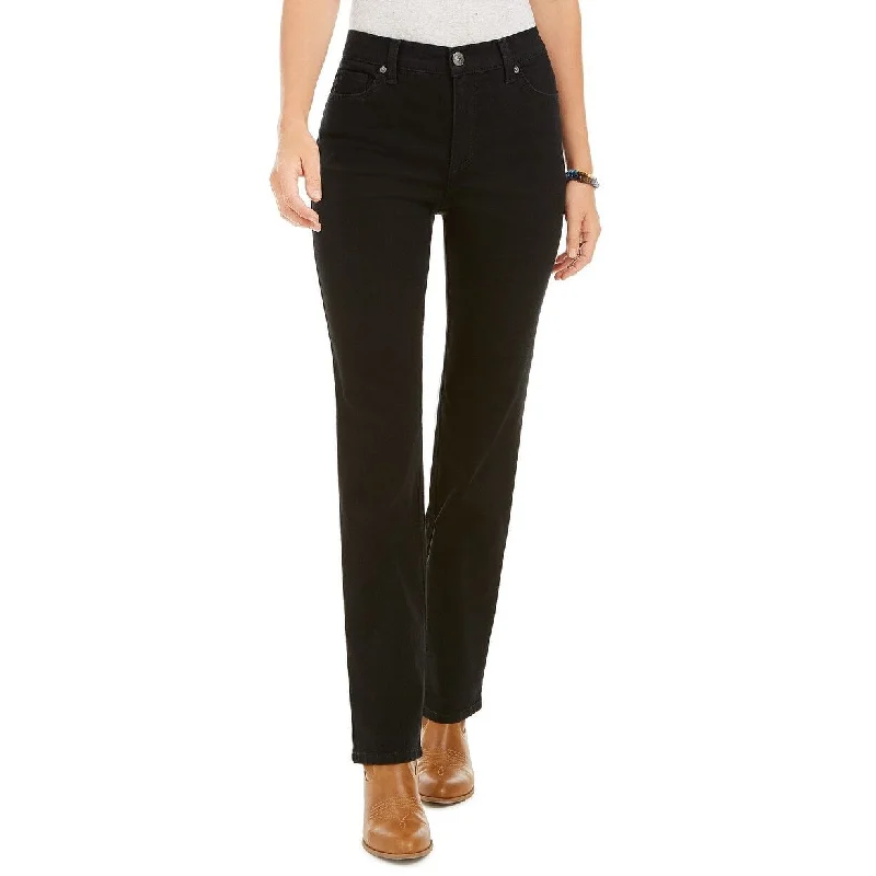 Women’s dress pants for formal occasions -Style & Co Women's High Rise Straight-Leg Jeans Black Size 18