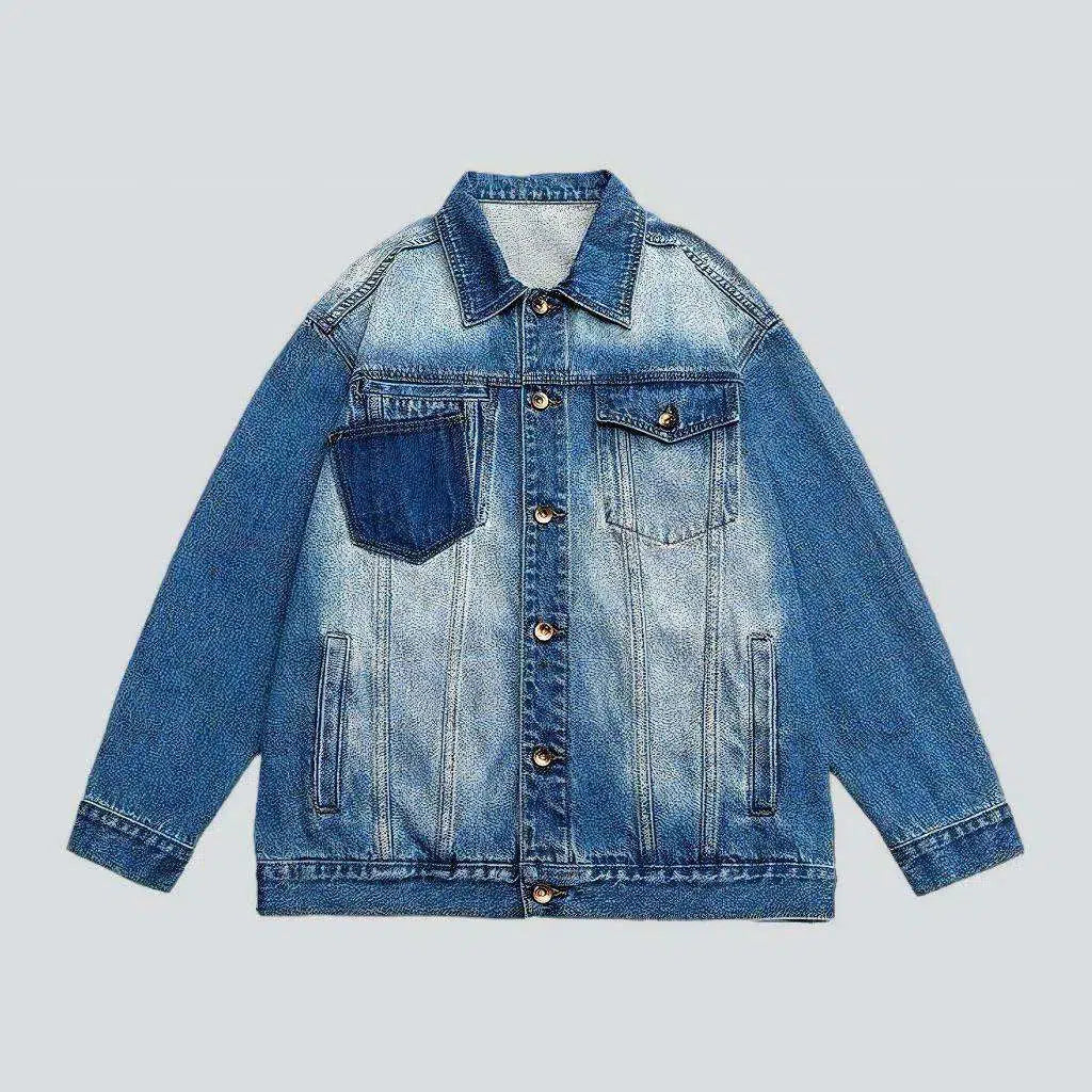 Women’s fleece-lined jackets for added warmth -Vintage sanded denim jacket