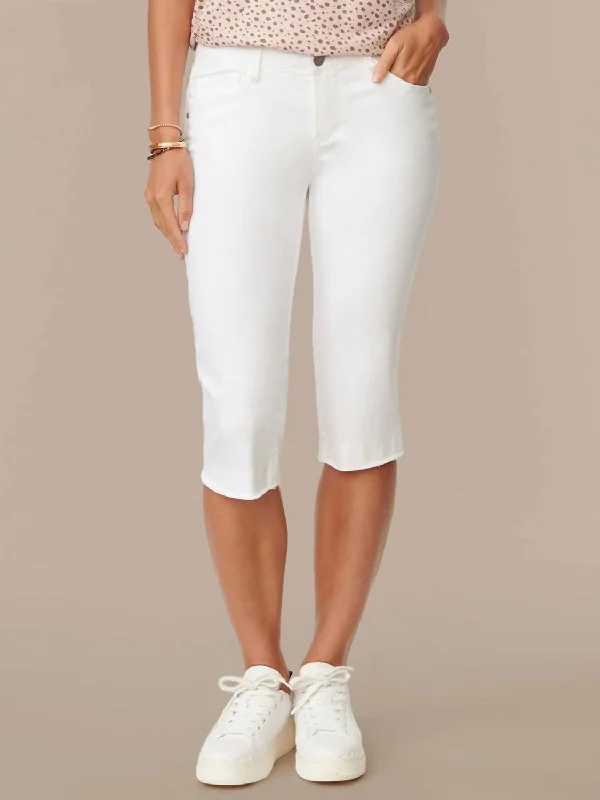 Women’s skinny trousers for sleek look -Skimmer Capri Pants In Optic White