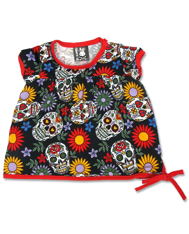 Women’s sweatshirt tops for casual wear -'SUGAR SKULLS' BABY T-SHIRT