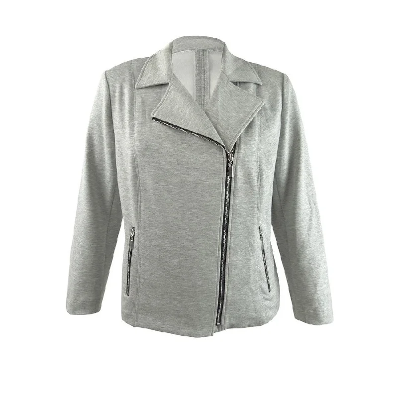 Women’s fur-lined jackets for extra warmth -Bar III Women's Ponte-Knit Moto Jacket