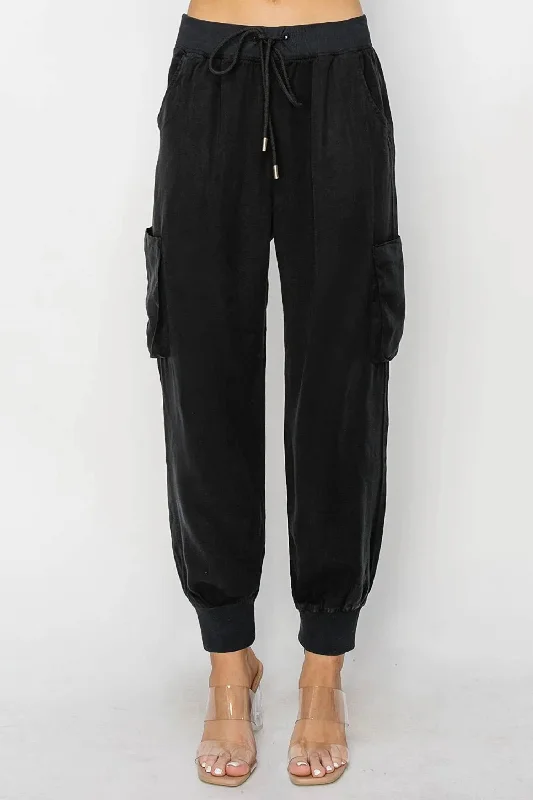 Women’s tailored trousers for polished look -Cargo Jogger Pants In Black