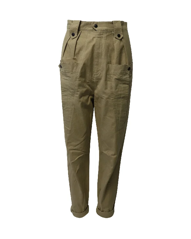 Women’s straight-leg pants for versatile outfits -Isabel Marant Cargo Pants in Brown Cotton