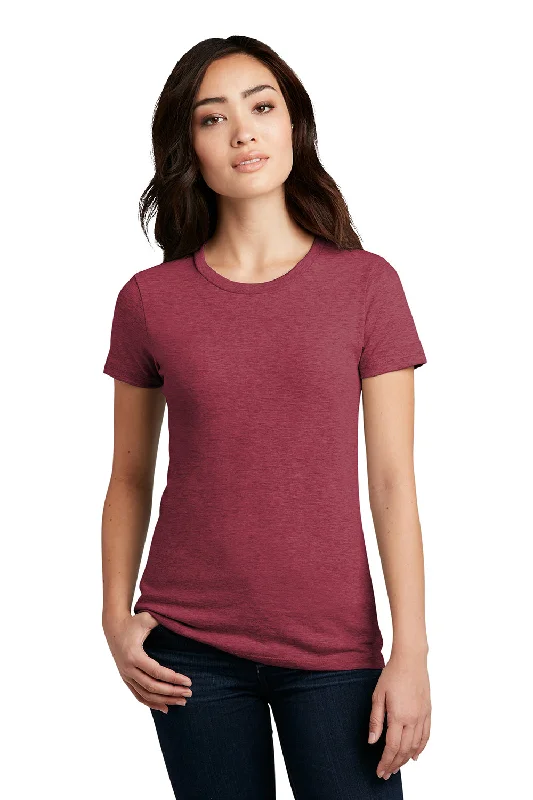 Women’s chiffon tops for airy feel -District Womens Perfect Blend Short Sleeve Crewneck T-Shirt - Heather Red