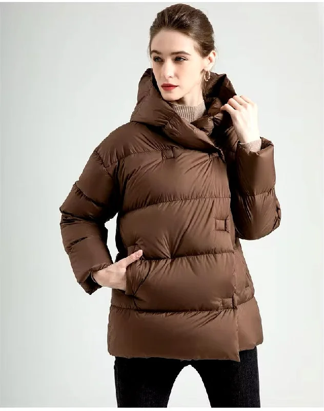 Women’s car coats for classic silhouette -Cozy Women's Duck Down Hooded Jacket – Ultimate Winter Warmth