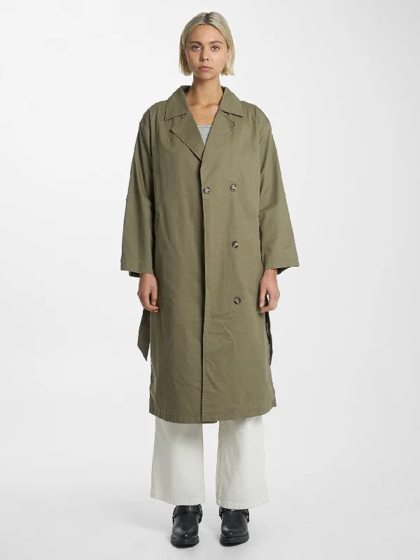 Women’s hooded coats for casual layering -Adrianna Trench Coat - Aloe