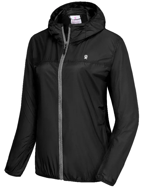 Women’s peacoats for classic nautical style -Women's Lightweight Packable Windproof Sun Protection Running Jacket