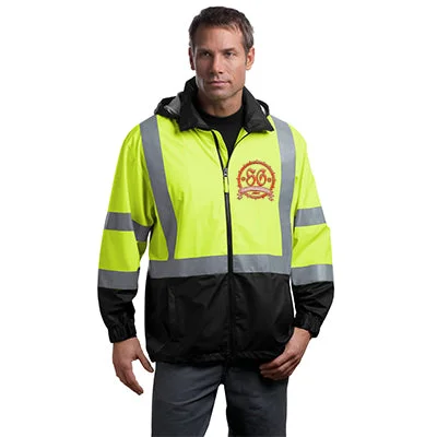 Women’s wool blend jackets for warmth and style -CornerStone Safety Hi-Vis Windbreaker Jacket, ANSI 107 Class 3