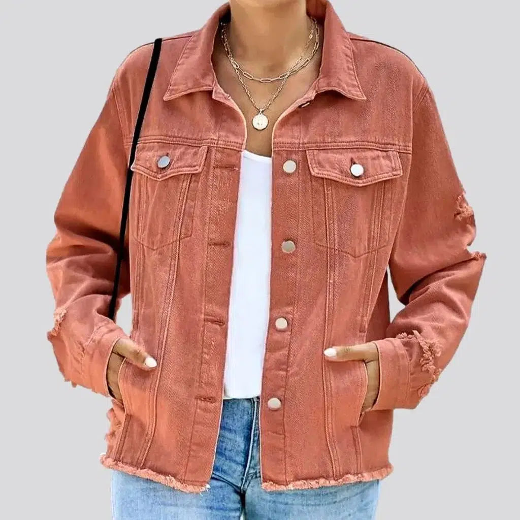 Women’s sporty rain jackets for active lifestyle -Regular vintage women's jean jacket