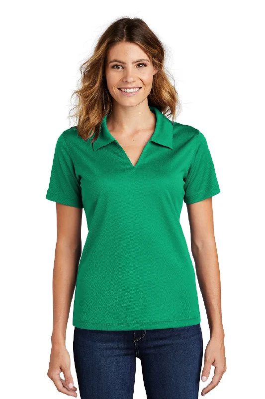 Women’s ruffle tops for feminine charm -Sport-Tek Womens Dri-Mesh Moisture Wicking Short Sleeve Polo Shirt - Kelly Green