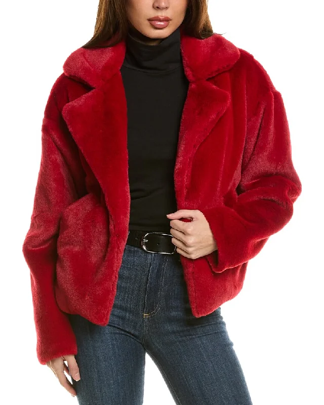 Women’s leather jackets for edgy look -Le Superbe Rouge Fur-Ever Chubby Jacket