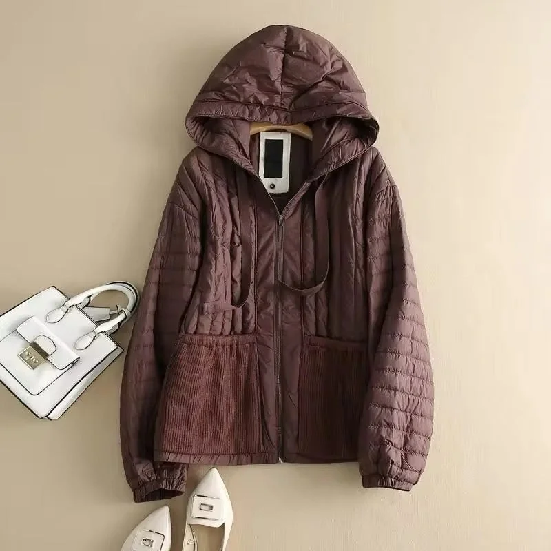 Women’s tailored coats for polished look -Lightweight Autumn Hooded Duck Down Jacket for Women