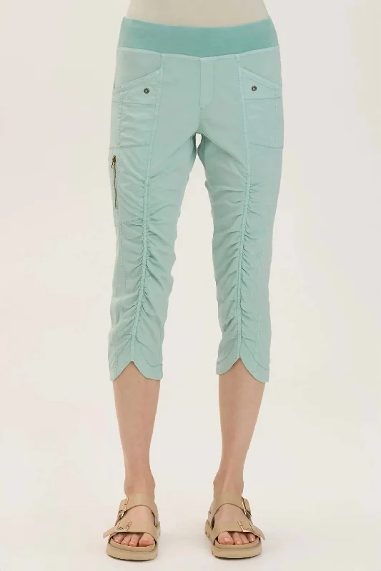 Women’s bootcut pants for versatile fashion -Iris Crop Pants In Aquifer Pigment