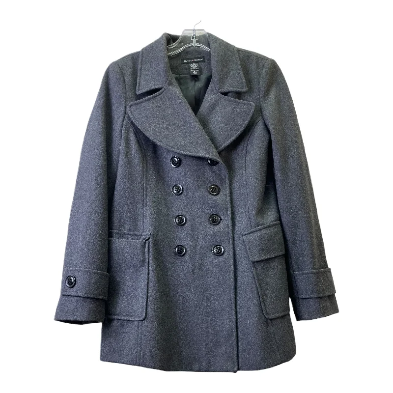 Women’s bomber coats for sporty look -Coat Peacoat By New York And Co In Grey, Size: S