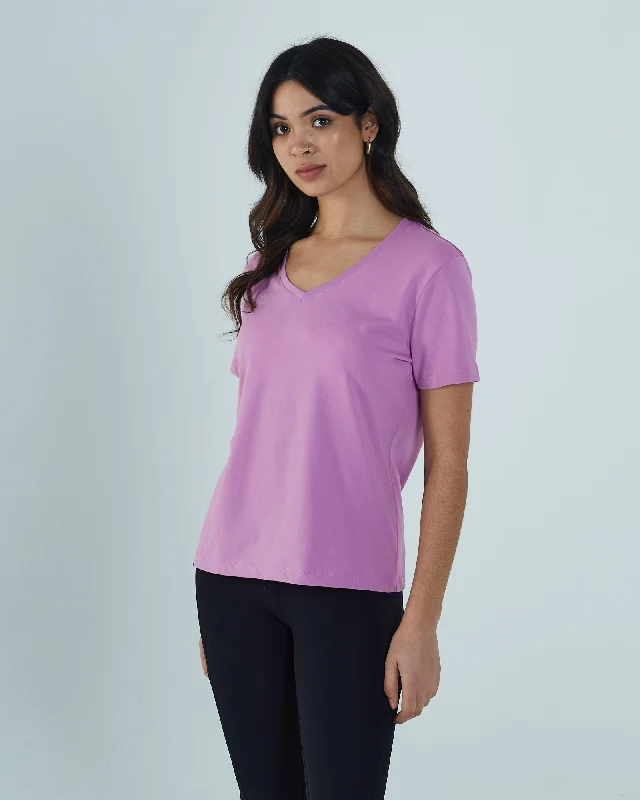 Women’s cropped tops for trendy look -Lake T-Shirt Purple Orchid