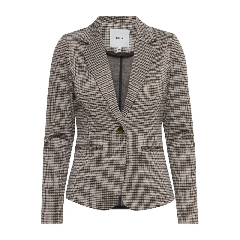 Women’s plaid jackets for preppy style -ICHI  Polyester Suits & Women's Blazer