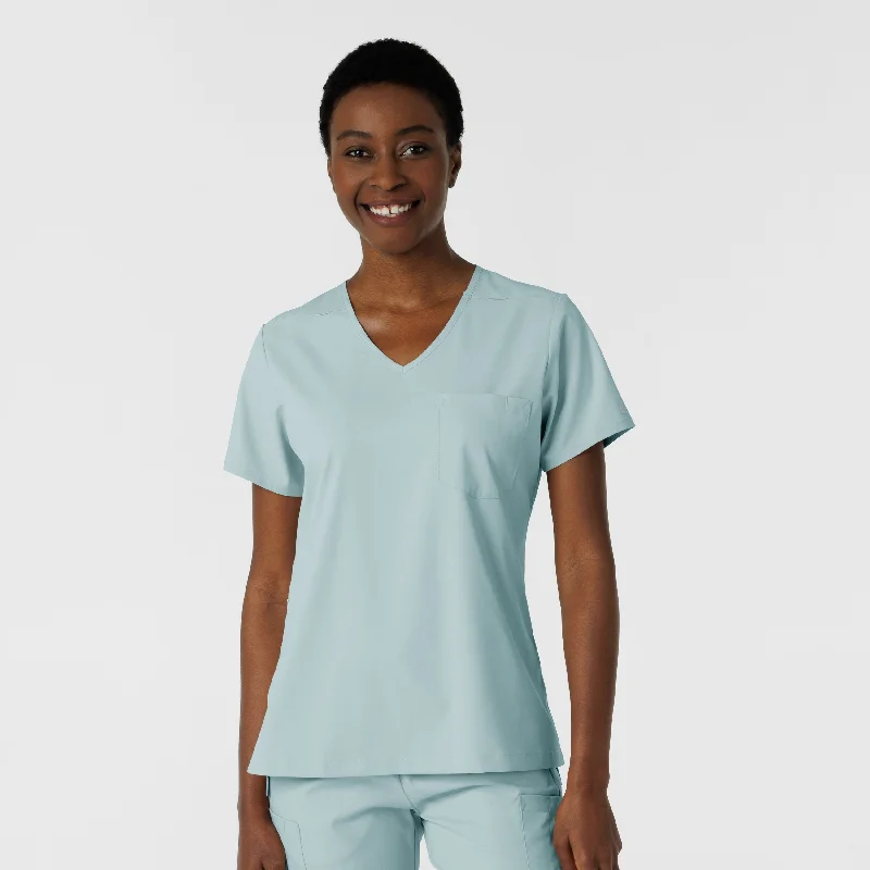 Women’s cold shoulder tops for trendy style -Boundless Women's Tuck-In Scrub Top - Sky Blue