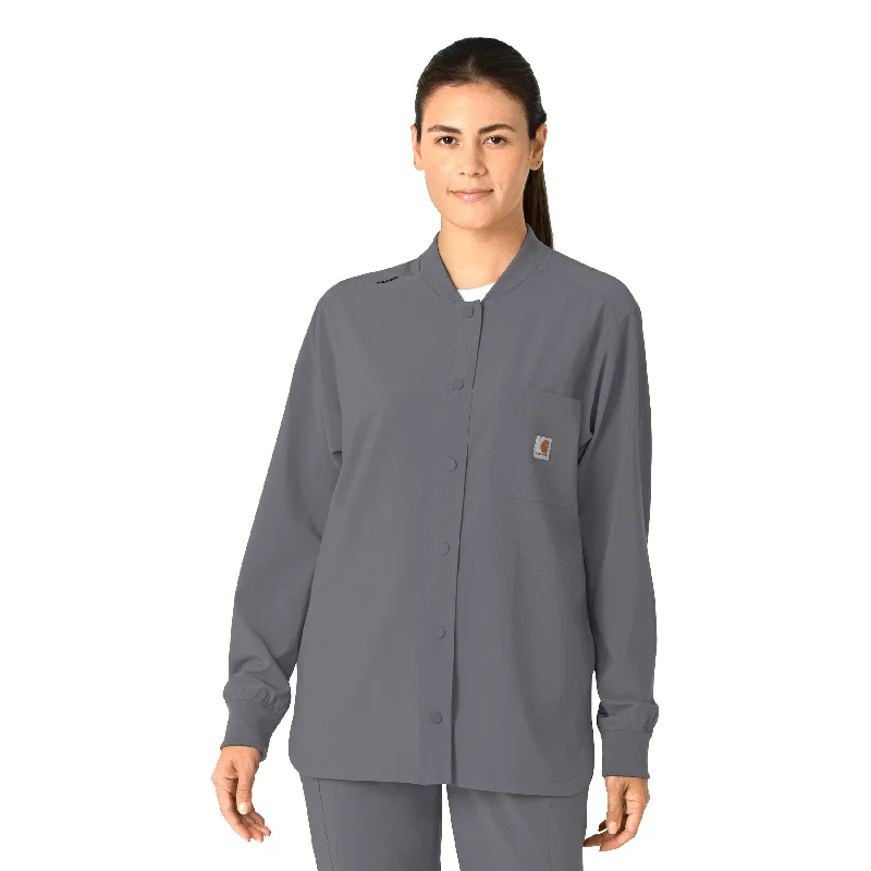 Women’s asymmetrical tops for modern flair -Carhartt Force Cross-Flex Women's Shirt Jacket - Pewter