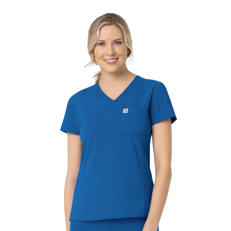 Women’s racerback tops for sporty look -Carhartt Rugged Flex Peak Women's Tuck-In Scrub Top - Royal