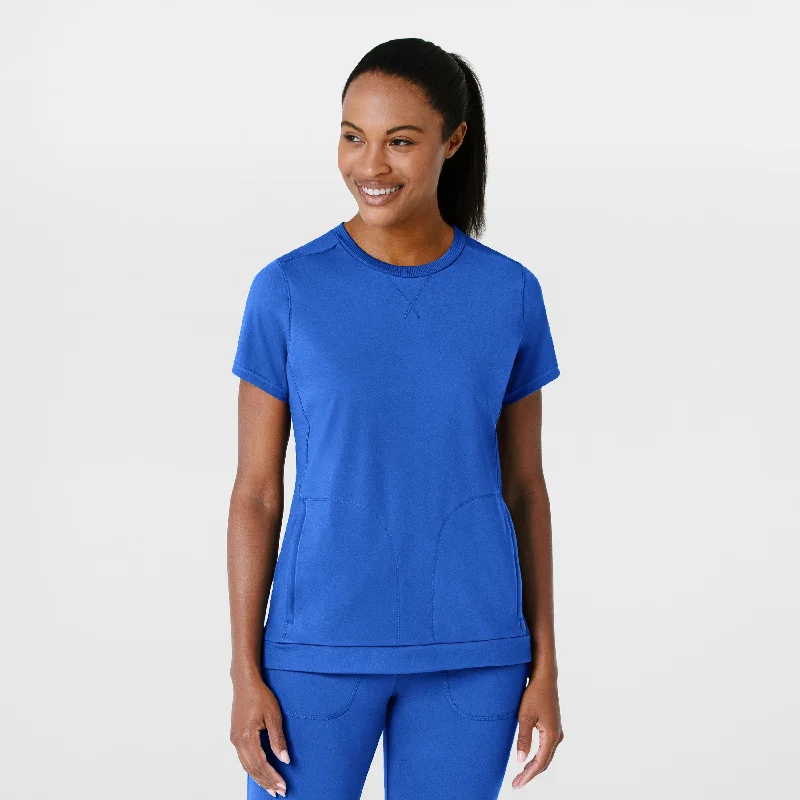 Women’s graphic tops for bold fashion -RENEW Knit Women's Flex-n-Reach Crew Neck Scrub Top - Royal