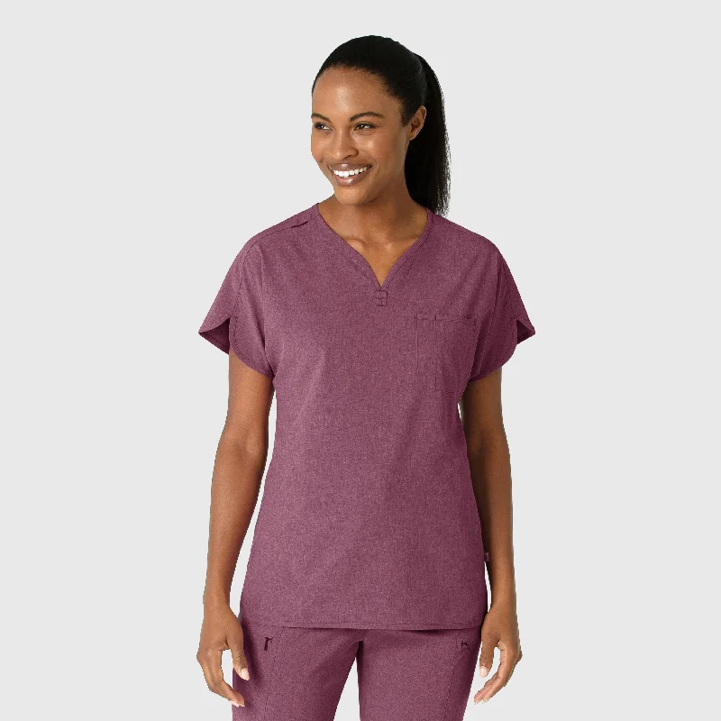 Women’s cardigan tops for cozy layering -RENEW Women's Dolman Scrub Top - Wine Heather