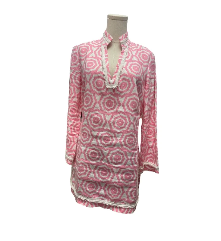 Women’s fitted tops for sleek look -STS Women's Linen Pink Tunic  S