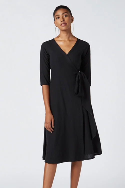 Women’s asymmetrical dresses for modern flair -Okhai 'Amara' Cotton Handloom Wrap Dress